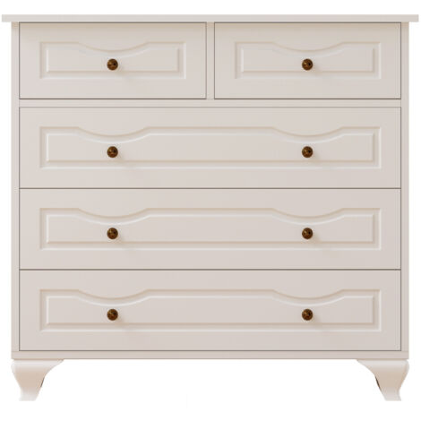 EVUHOME CHLOE 3+2 White Chest Of Drawers