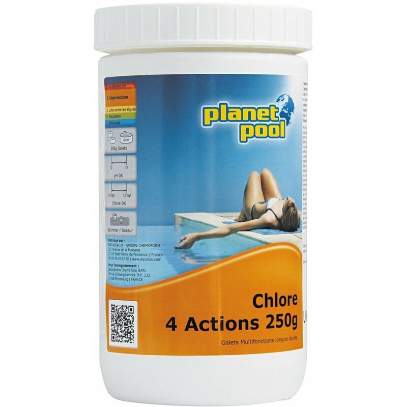 Planet Pool - Chlore 4 actions pot 1kg