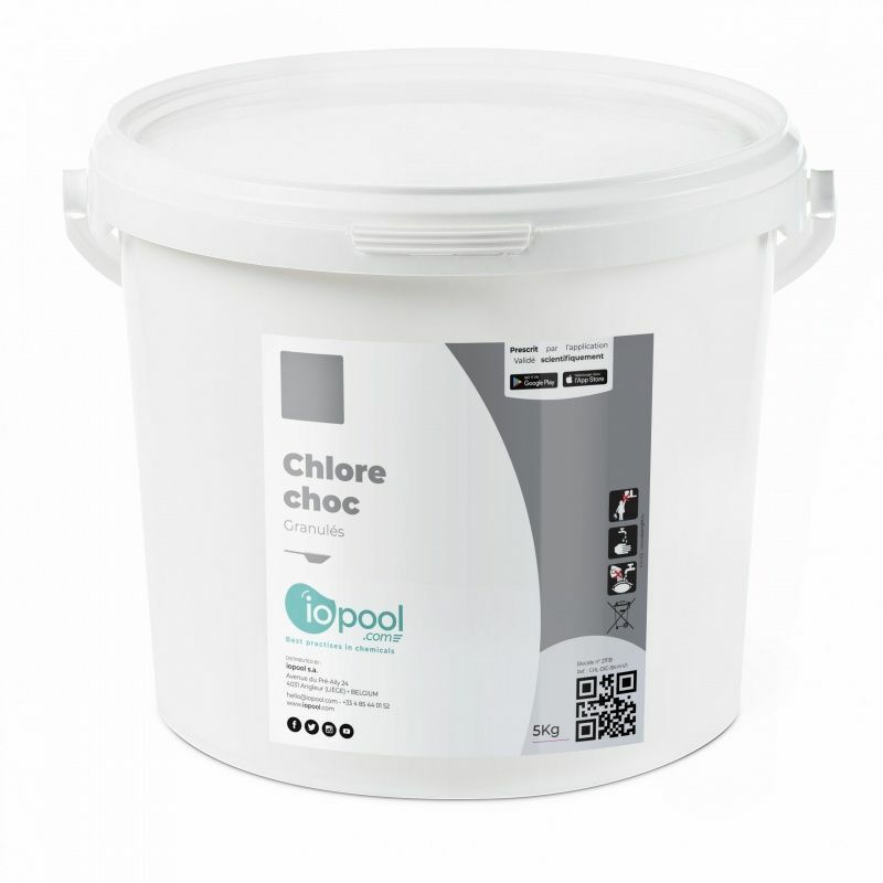 Iopool - Chlore choc 5kg (granulés action rapide) Blanc