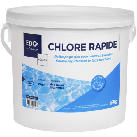 AUTRES Chlore Choc Piscine - Action Rapide - Pastilles Spécial Eau Verte - Seau 5kg - Gamme Traitement Et Accessoires Piscine Edg Access