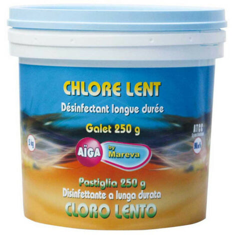 Chlore lent Aiga MAREVA galets pour piscine - 5 kg - 250 g - 111024U