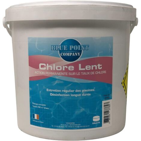 Chlore Lent Galets De 250 G - Seau 5 Kg - Blue Point Company