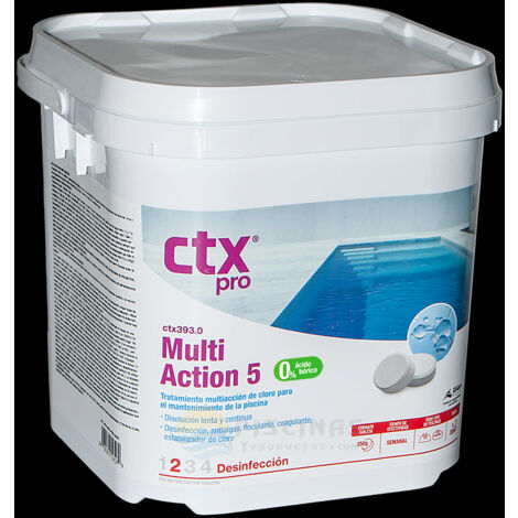 Chlore multifonctions 5 galets de 250 grs. sans acide borique 5 kgs. CTX-393