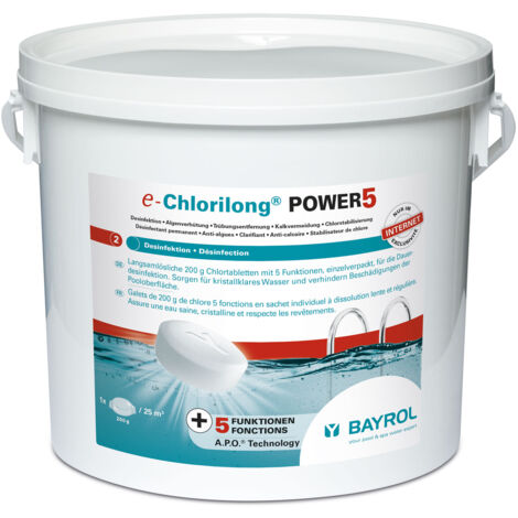 Chlore multifonctions Bayrol Chlorilong Power 5 fonctions - 5kg -