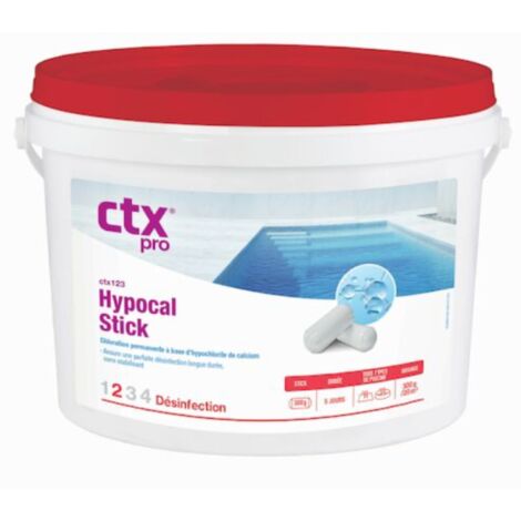 Chlore non stabilisé (hypochlorite de calcium) Hypocal CTX 123 - Sticks 300 g / 4,8 kg - 300g