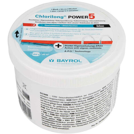 Chlorilong® Power 5 Bloc boîte de 650 g jusqu'à 30 m³