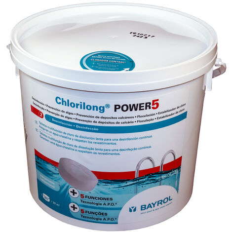 Chlorilong POWER 5. Cloro tabletas multifunción. 5 kg. BAYROL.