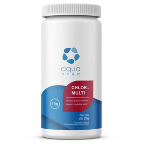 CHLORTIX MULTI comprimés 20g 1 kg Aquastar agent désinfectant longue durée pour l'eau de piscine