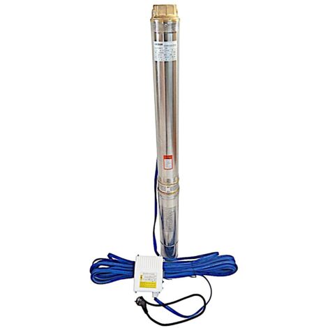 CHM GmbH® Pompe de puits profond 4 pouces 1,5 Kw 10800 L/h 7,6 Bar avec disjoncteur Box