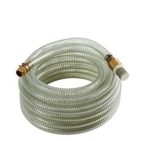 CHM GmbH® Tuyau d'aspiration 1 pouce Tuyau d'aspiration pompe 20 mètres Garniture (laiton) avec clapet anti-retour
