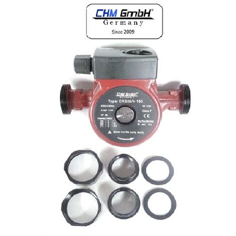 CHM – Pompe de circulation 25-40/180 – Raccord 1,5 pouce AG – Débit max 50L/min – Température de travail 2-110°C – Boîtier en fonte