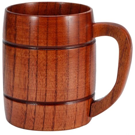 Chope en Bois avec Anse pour Bière, Vin, Thé, Café - Vaisselle et Accessoires de Cuisine