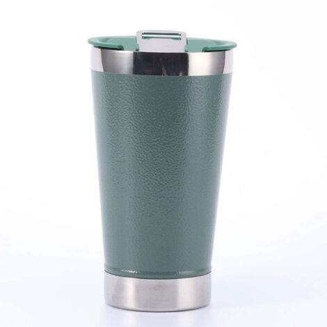 Chope Isotherme en Acier Inoxydable Vert Paon avec Décapsuleur, Mug 20 oz pour Bière, Café et Voiture