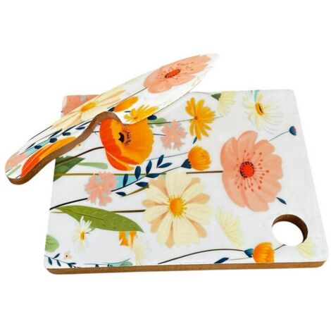 Chopping Board with Knife - MDF - L2 x W18 x H28 cm