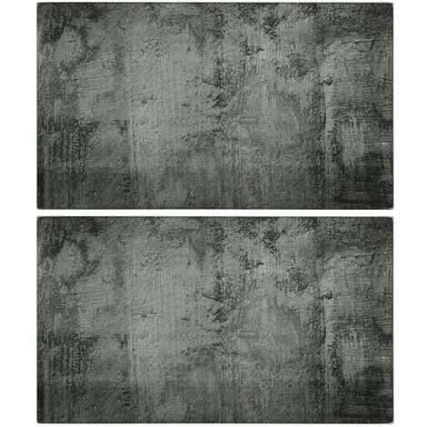 Chopping Boards 2 pcs with Concrete Pattern Tempered Glass vidaXL