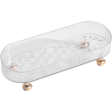 Chopsticks Drain Storage Box Plastic Kitchen Cutlery Drain Tray Utensil Organizer for Countertop Fork Spoon Transparent