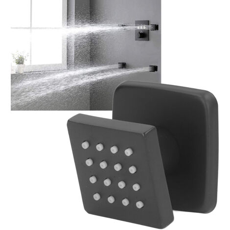 Chorro de masaje corporal cuadrado ajustable de 360° con 16 boquillas y conexión de pared de cobre G1/2 para spa.