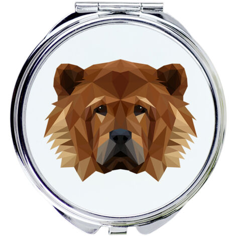 Chow Chow - specchio con foto e scritta geometrica di Art-Dog