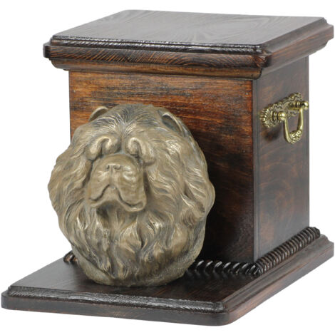 Chow Chow - une urne pour cendres de chien avec une statuette, une urne élégante pour un chien, une urne unique avec un buste de chien d'Art-Dog
