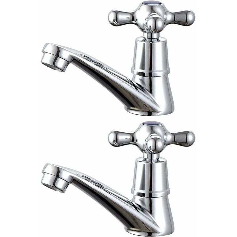 Choyclit - 1 paire de robinets de lavabo chaud et froid pour lavabo de salle de bain