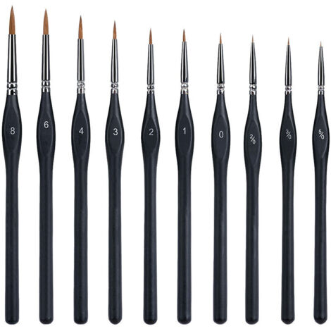 CHOYCLIT 1 Set mit 10 Malpinseln, Feinpinsel, Minipinsel, Feinpinsel, Kleinpinsel, Mikropinsel, Feinpinsel.