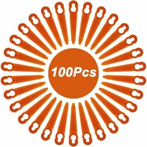 CHOYCLIT 100er-Pack kompatible Klingen für Stihl PolyCut 2, PolyCut 3, FSA 45, FSA 57 und FSE 52 Akku-Rasentrimmer, Kunststoffklingen für Stihl H166