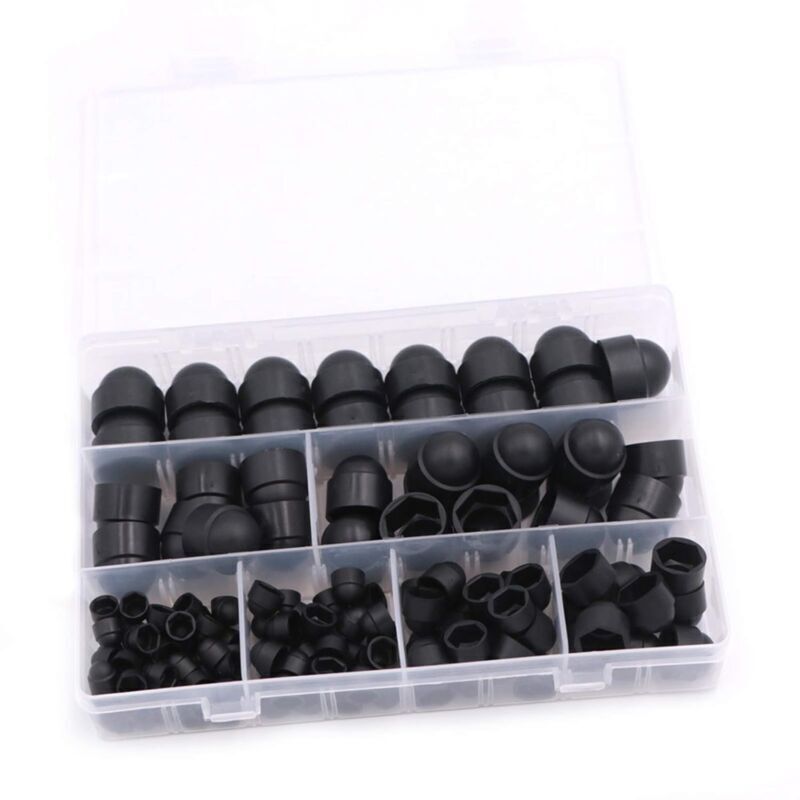 145 Pièces Cache Vis Écrou De Protection,Kit D'Écrous Dôme Capuchons De Protection Dôme Écrou De Boulon Couvrent 6 Tailles M4 M5 M6 M8 M10 M12 Avec