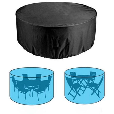 CHOYCLIT Ø180x90cm Runde Gartentischabdeckung, wasserdicht, Anti-UV, 210D Oxford-Gewebe, Outdoor-Plane für Gartenmöbel, runder Tisch auf Gartenmöbeln