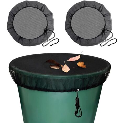 CHOYCLIT - 2 redes para barril de lluvia, con cordón ajustable, protección contra mosquitos y hojas