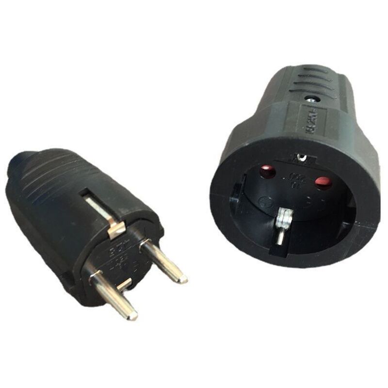Choyclit - 3 Fiches Mâleet 3 Prise Femelle, Fiche Électrique 2 Broches Fiche Fiche Électrique avec Caoutchouc Prise Electrique Étanche Fiche Mâle