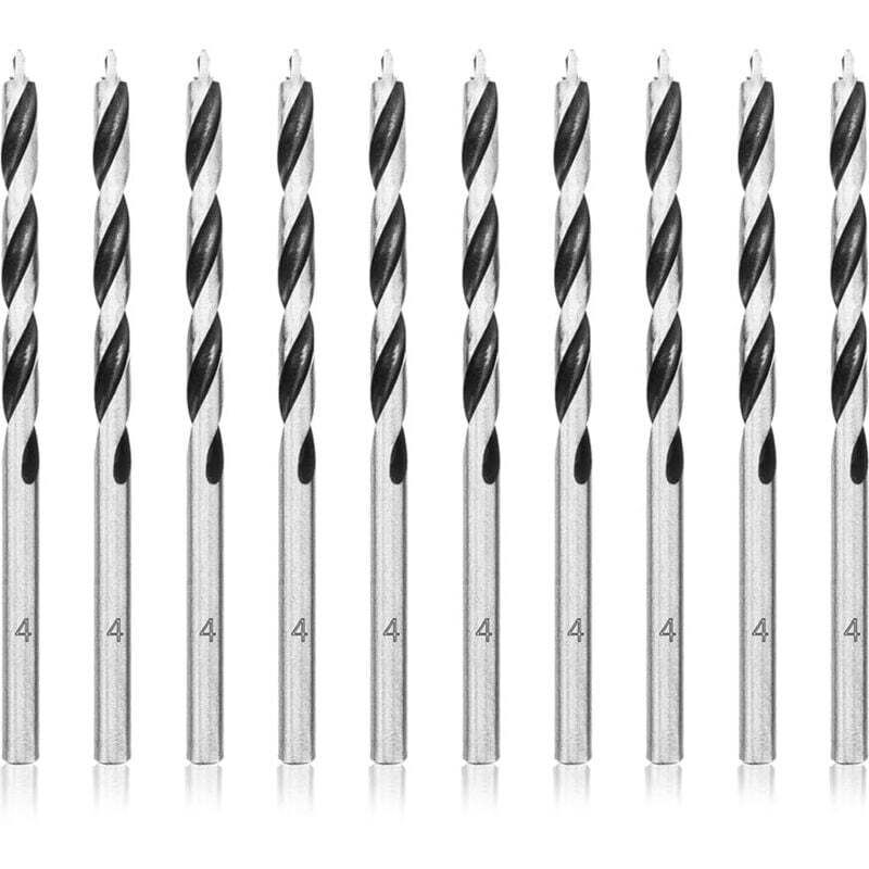 Image of CHOYCLIT 4 mm Spiralbohrer für Holz, 10 Stück, professioneller Holzbohrer, Brad Point für Holz