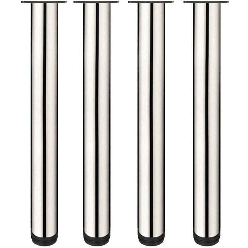 Choyclit - 4x Pieds de Meuble Reglable Pieds de Table en Acier Inoxydable avec Vis 50cm