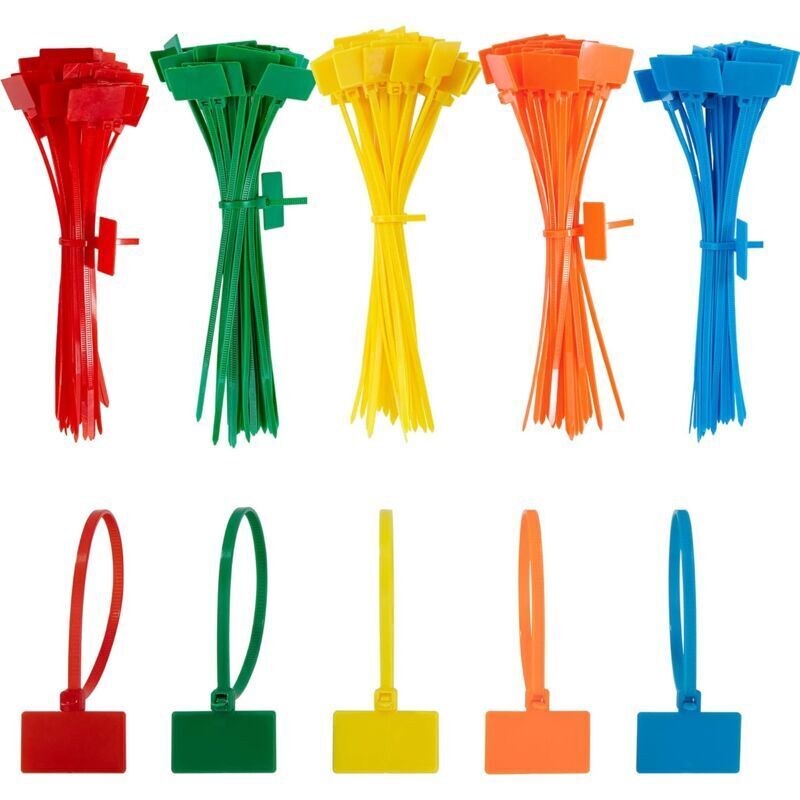 500 Pièces Attache Cable Colorées 150mm x 3 mm Collier de Serrage Plastique Serre Câbles Etiquette Organiser pour Marquer Cable Management Jardinage