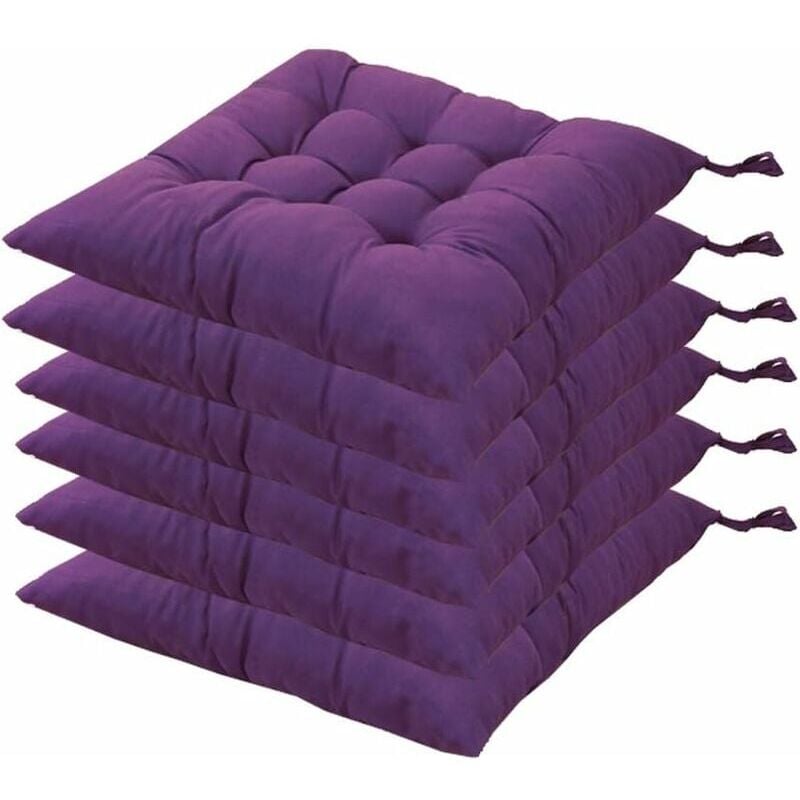Choyclit - 6 Coussins de Chaises Carrés 40x40 Coussins de Siège Décoration Maison Coussin Mat Matelassée,Confortable et coloré Idéal pour intérieur