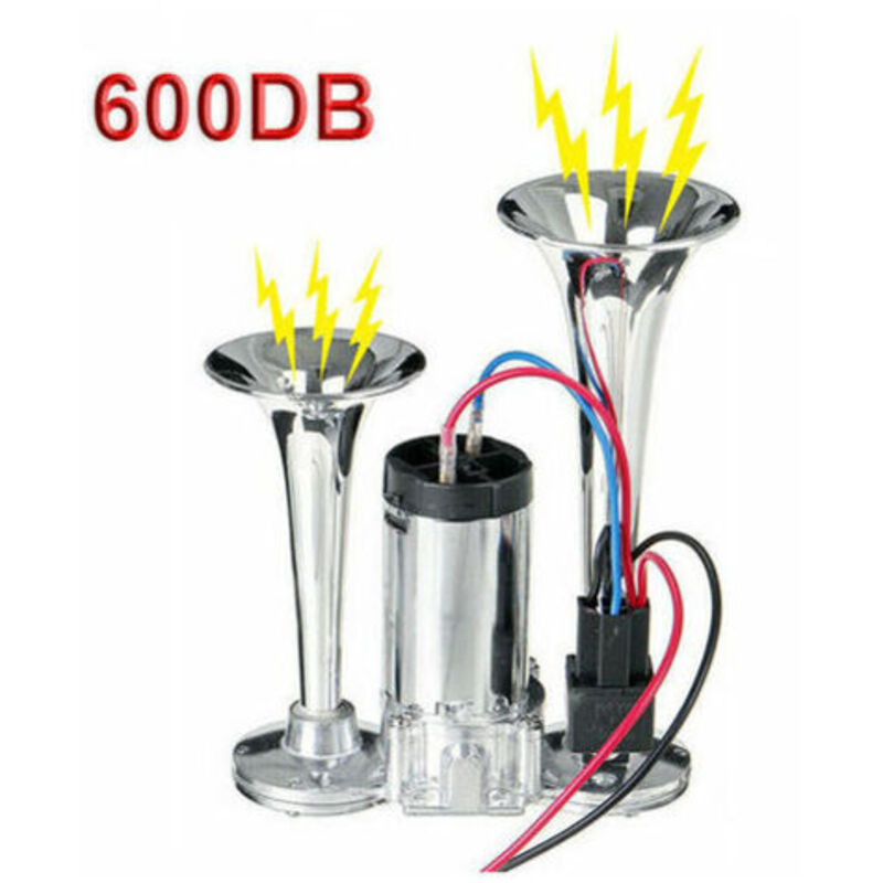 Choyclit - 600DB 12V double trompettes électrovanne électrique Super fort voiture électrique klaxon d'air haut parleur pour véhicule voiture suv