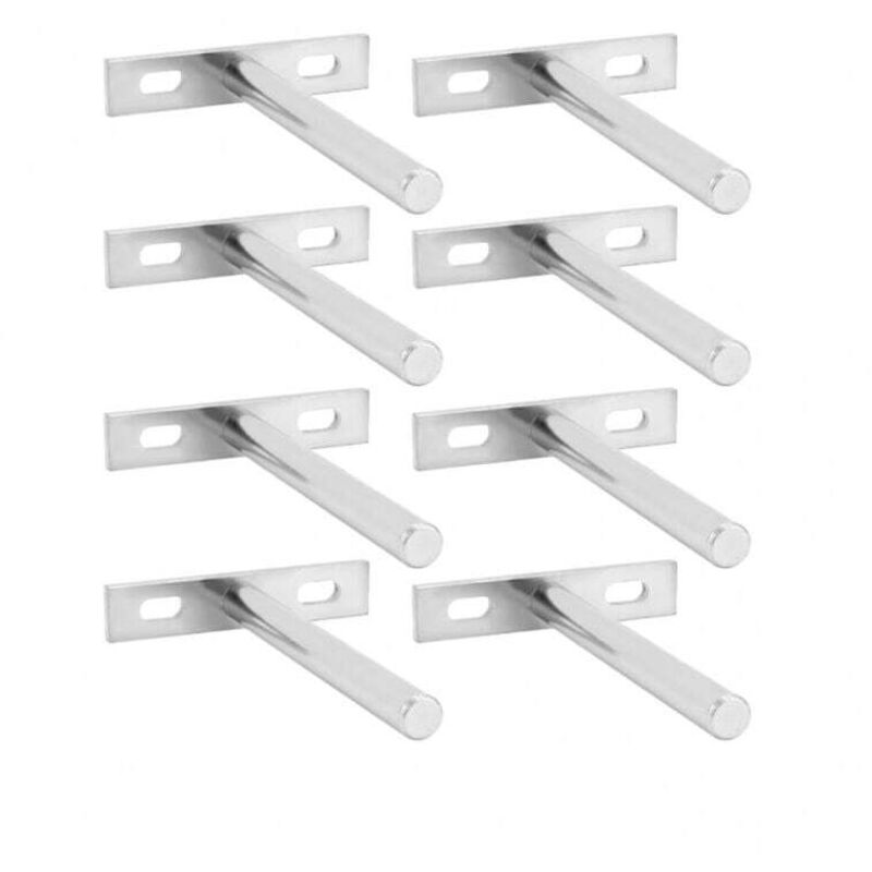 8 Pièces Fixation Étagères Murale Invisible - 117mm - Supports Étagères Flottante en Fer Solide - Choyclit