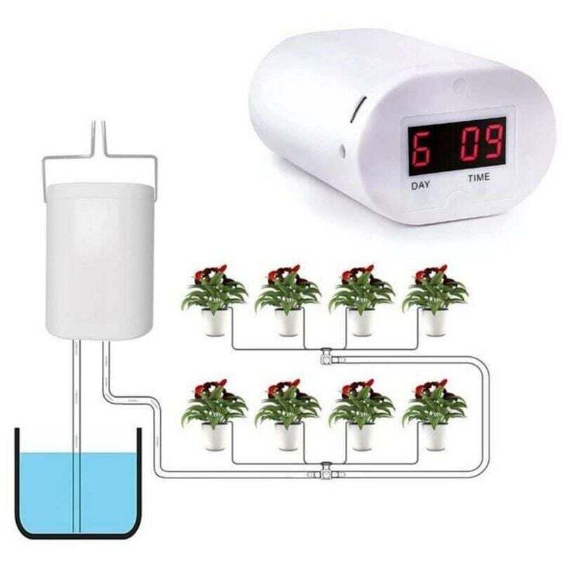 Choyclit - 8 tête automatique pompe d'arrosage contrôleur fleurs plantes maison arroseur goutte à goutte dispositif d'irrigation pompe minuterie