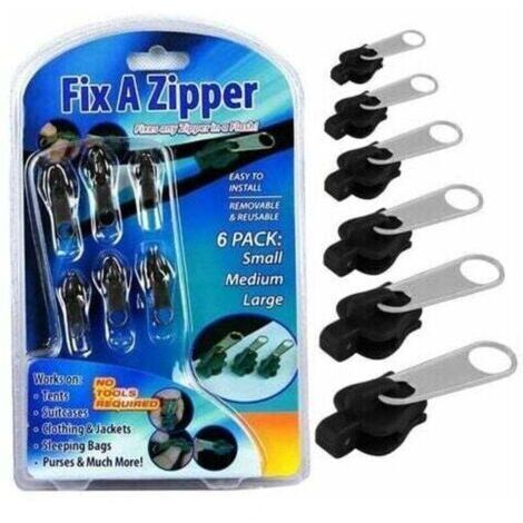 CHOYCLIT Accessoires couture，Curseur Fermeture Eclair Clipsable, Zip Fermeture Eclair, Zlideon Curseur Zip Fermeture Eclair, Metallique Fermetures Éclair Kit De Réparation Pour Vêtements, Sac,Vestes, 