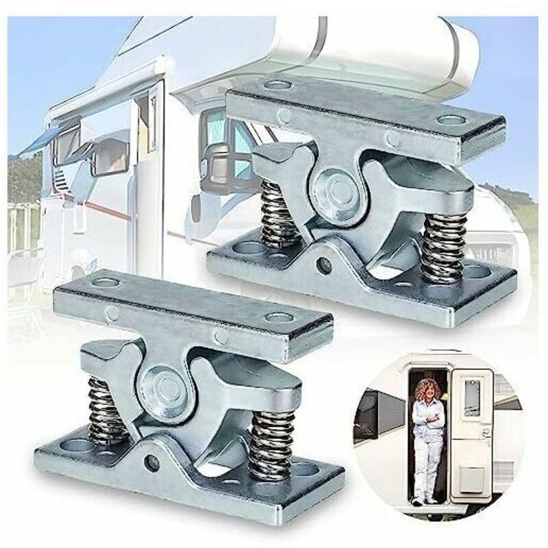 Choyclit - Accessoires pour remorque,2 Pièces Bloc Porte Caravane, Alliage Zinc Arret de Porte, Caravane Camping Car Accessoires, Bloque Porte à