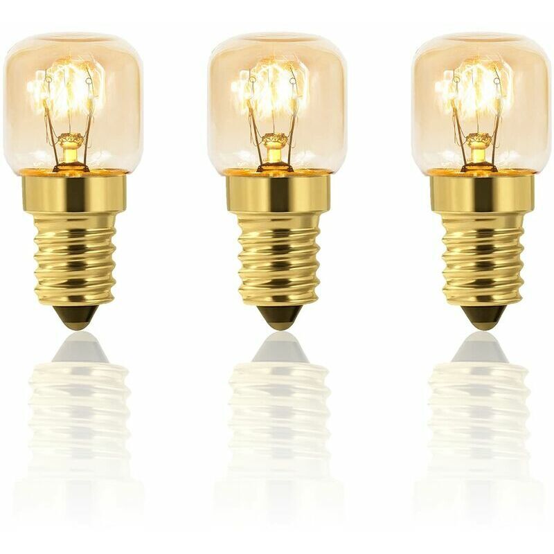 Choyclit - Ampoule spécifique,Lot de 3 Ampoule à Sel 25W E14 T22, Incandescence Blanc Chaud 2700K, Lampe de Sel, Fours Grill, 160LM, ac 230V, Four