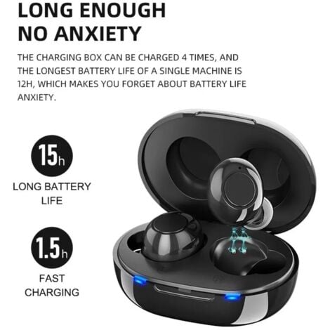 CHOYCLIT Appareil auditif TWS, amplificateur de son, portable, rechargeable, pour seniors