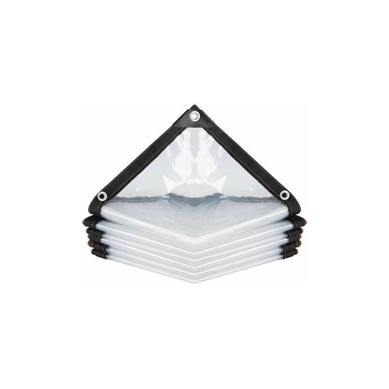Choyclit - Bâche Transparente Imperméable avec Oeillets, à l'eau en pe Multi-Usage Anti-Pluie Résistante Aux Déchirures Toile de bâche Ultra légère