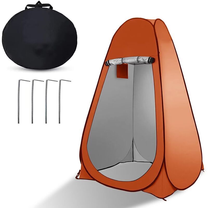 Barnum La tente de confidentialité pop up portable convient à la douche extérieure, au dressing, au parasol et aux toilettes de camping(orange)