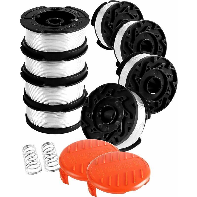 Bobine Fil Coupe Bordure Pour Black Et Decker Coupe Bordures, 8 Bobine De Fil Debroussailleuse Avec 2 Couvercle De Bobine Et 2 Ressort - Choyclit