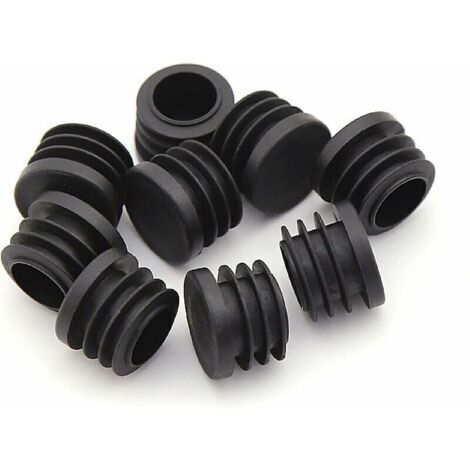 CHOYCLIT Bouchon Pied de Chaise,Bouchon en Plastique Rond,30 pièces Bouchon d'extrémité de Tube Noir Bouchon de Chaise Glisse Rond Embout de Protection de Meubles Chaise/Jambe Tuyau Couvercle Insert (