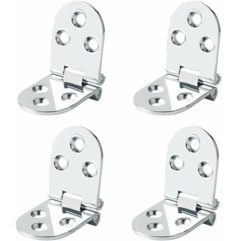 CHOYCLIT Charnières de Table Pliantes Connecteur Rabattable Montage de Meubles en Inox Pliant de 180 Degrés, 2.5 mm d’épaisseur, Finition de Chrome en Acier Inoxydable, 4 Pcs