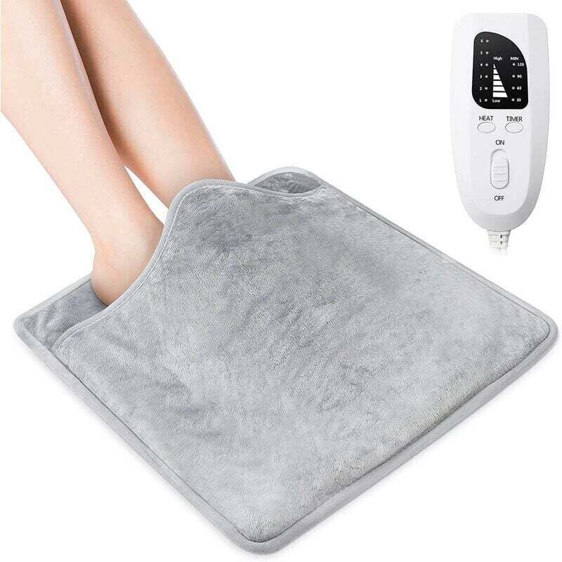 Choyclit - Chauffe-pieds et coussin chauffant électrique 2 en 1, coussin chauffant 40x40 cm avec 6 niveaux de chauffage avec fonction d'arrêt