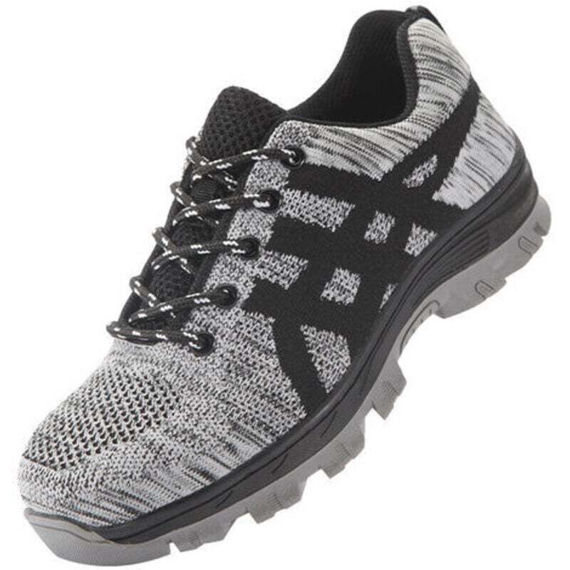 Chaussures de sécurité, embout en acier pour hommes, protection confortable, légères, respirantes, chaussures de travail unisexes, gris(41 eu)