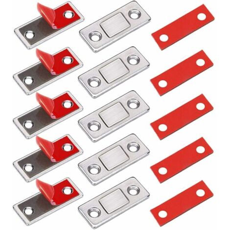 CHOYCLIT - Cierre magnético para puerta de armario (5 unidades), muy fino, adhesivo para muebles, potente imán para puertas correderas, cajones, ventanas y armarios.