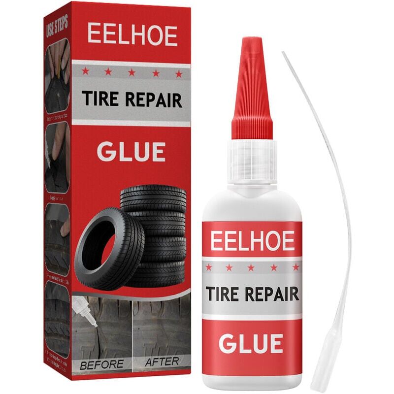 CHOYCLIT Colle multi-usage,Colle de réparation de pneu rayure côté pneu remplissage souple pneu caoutchouc colle dure réparation fissure (30 ml)